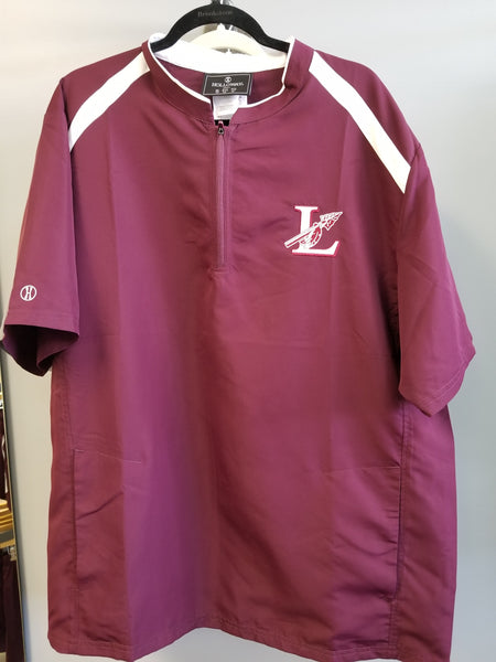 Men's clubhouse pullover with Lspear, Berry Spring 2021
