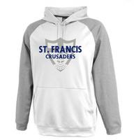 St. Francis gray and white performance hoodie